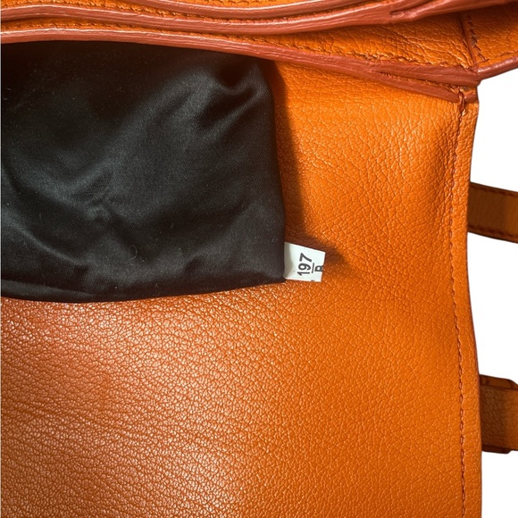 Miu Miu Orange Madras Leather Push Lock Flap Top Handle Bag - Picture 8 of 9